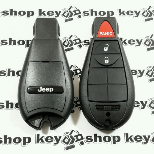 Смарт ключ для Jeep (Джип) 2 кнопки + 1 (panic), чип PCF7941, 433 MHz