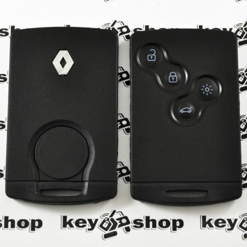 Корпус смарт карты для RENAULT Megane, Laguna, Scenic, Koleos, Kaptur (Рено Меган, Лагуна, сценик) 4 -кнопки (с лезвием)