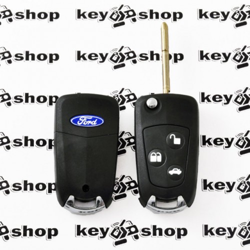 Корпус выкидного ключа для Ford Mondeo (Форд Мондео), 3 - кнопки, под переделку, лезвие FO21