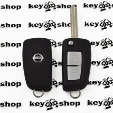 Оригинальный выкидной ключ для Nissan (Ниссан) 2 кнопки, чип id46 PCF(7961), 433MHz