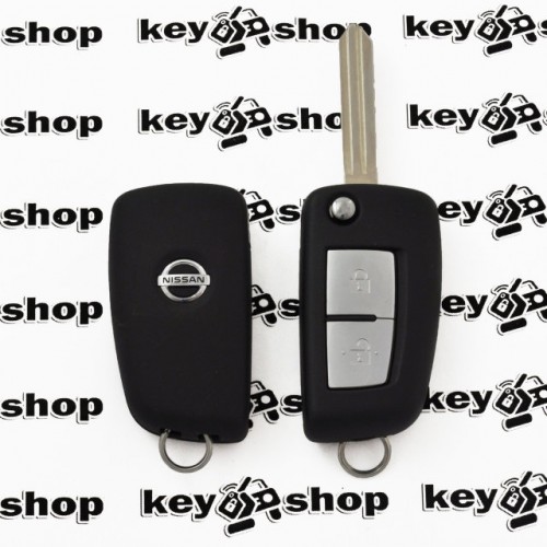 Оригинальный выкидной ключ для Nissan (Ниссан) 2 кнопки, чип id46 PCF(7961), 433MHz