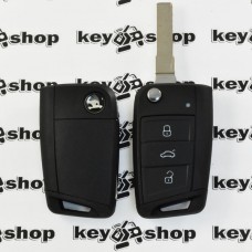 Корпус выкидного автоключа  для SKODA (шкода)  3 - кнопки, лезвие HU66, после 2012 года 