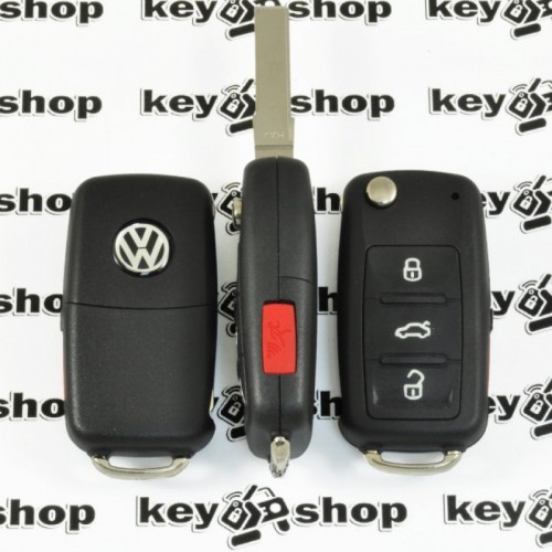 Выкидной автоключ  Volkswagen Passat (Фольцваген) ,3 кнопки,  з микросхемой 5K0837202BJ , чип: MQB 48 /315 MHz
