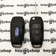           Корпус выкидного авто ключа для Ford F150, F250, F350, Explorer (Форд Эксплорер) 2+1 кнопки, лезвие HU101