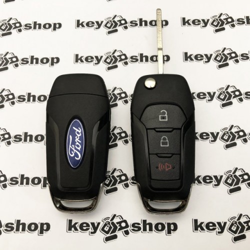           Корпус выкидного авто ключа для Ford F150, F250, F350, Explorer (Форд Эксплорер) 2+1 кнопки, лезвие HU101