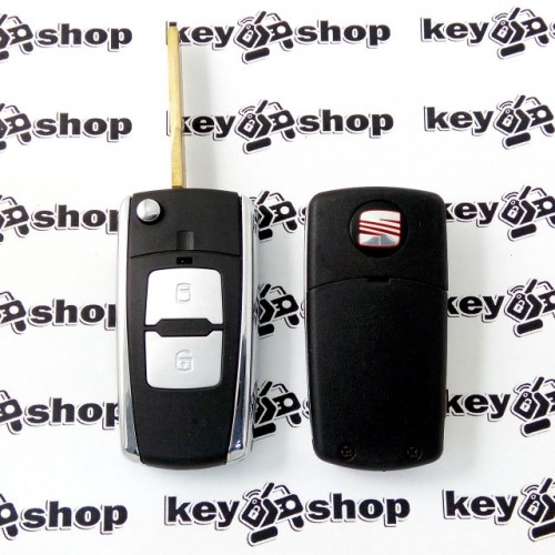    Корпус выкидного автоключа Seat (Сеат) под переделку - 2 кнопки, лезвие HU66