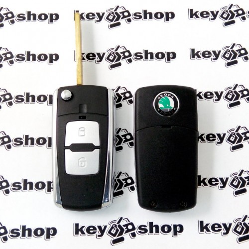 Корпус выкидного автоключа SKODA (шкода) под переделку - 2 кнопки, лезвие HU66