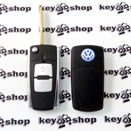   Корпус выкидного автоключа Volkswagen (Фольксваген) под переделку - 2 кнопки, лезвие HU66