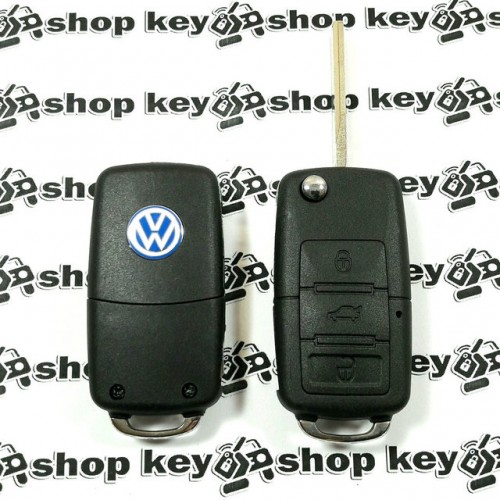 Корпус выкидного авто ключа для VOLKSWAGEN (фольксваген) 3 - кнопки (с болтиками) , лезвие HU66