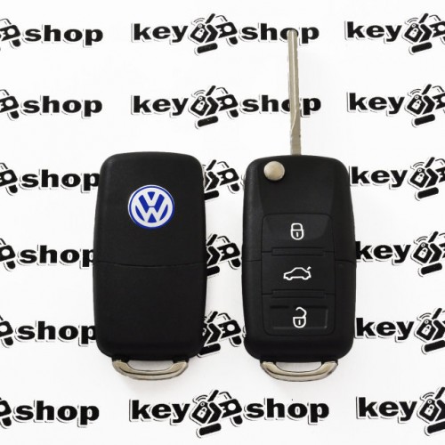 Выкидной автоключ Volkswagen (Фольксваген) - 3 кнопки с микросхемой 1J0959753AH, с частотой 433 MHz