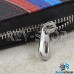 Ключница карманная (кожаная, черная, под карбон, на молнии, с карабином, с кольцом), логотип авто Land Rover (Ленд Ровер)