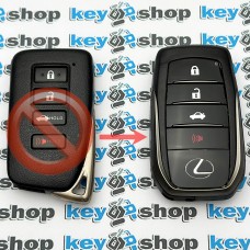 Корпус смарт ключа LEXUS (Лексус) с лезвием, 3 + 1 кнопки (под переделку)