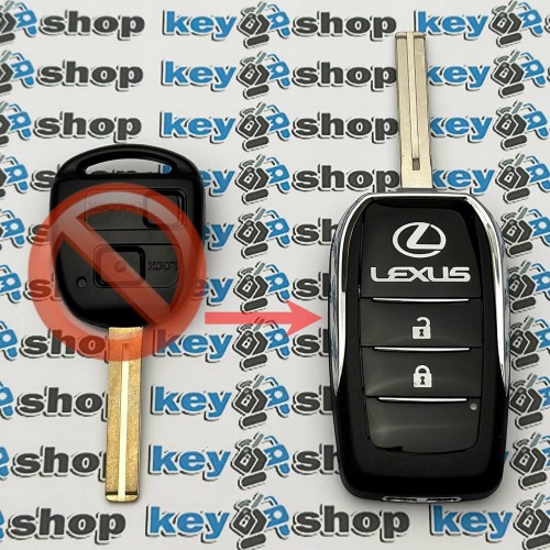 Корпус выкидного авто ключа Lexus (Лексус) 2 кнопки, лезвие TOY48 (под переделку)
