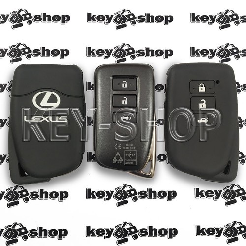    Чехол (силиконовый) смарт ключа LEXUS (Лексус) (черный) 3 кнопки