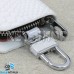 Ключница карманная (белая, "змеиная кожа", на молнии, с карабином, с кольцом), логотип авто Lexus (Лексус)