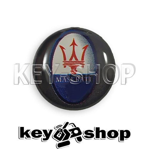 Логотип силиконовый (черный) для авто ключа Maserati (Мазерати) 14 мм
