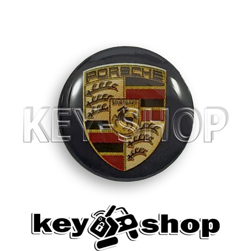 Логотип силиконовый (черный) для авто ключа Porsche (Порше) 14 мм