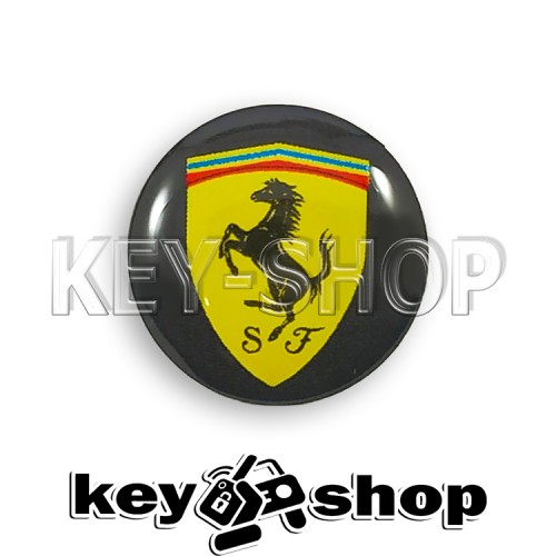 Логотип силиконовый (черный) для авто ключа Ferrari (Феррари) 14 мм