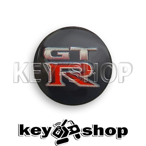 Логотип силиконовый (черный) для авто ключа GT-R (ДжиТиЭр) 14 мм