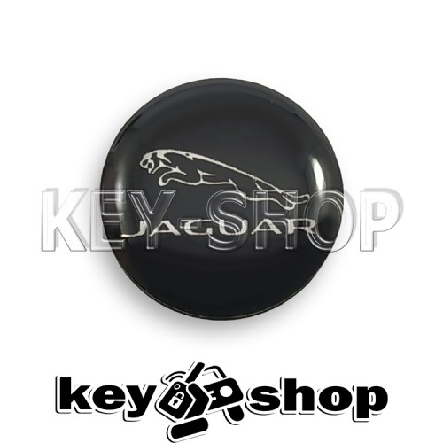 Логотип силиконовый (черный) для авто ключа Jaguar (Ягуар) 14 мм