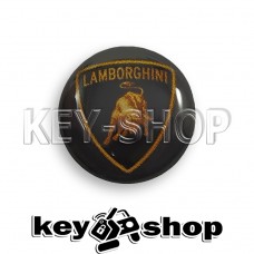 Логотип силиконовый (черный) для авто ключа Lamborghini (Ламборджини) 14 мм