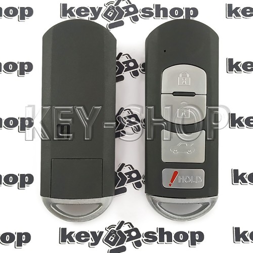Корпус смарт ключа Mazda (Мазда) 3 кнопки + 1 (hold), (с лезвием) (без логотипа) 