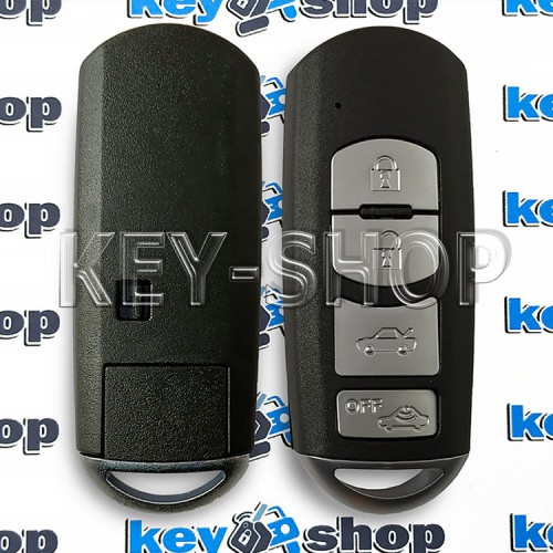 Корпус смарт ключа Mazda (Мазда) 3 кнопки + 1 (off), (с лезвием) (без логотипа) 