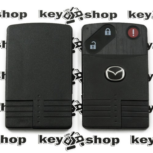 Корпус смарт карты Mazda (Мазда) 2 кнопки + 1 (panic), (с лезвием)