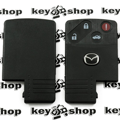 Корпус смарт карты Mazda (Мазда) 3 кнопки + 1 (panic), (без лезвия)