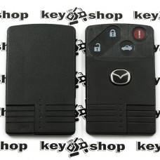 Корпус смарт карты Mazda (Мазда) 3 кнопки + 1 (panic), (с лезвием)