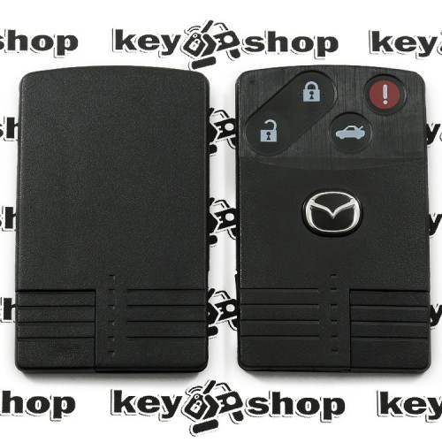 Корпус смарт карты Mazda (Мазда) 3 кнопки + 1 (panic), (с лезвием)