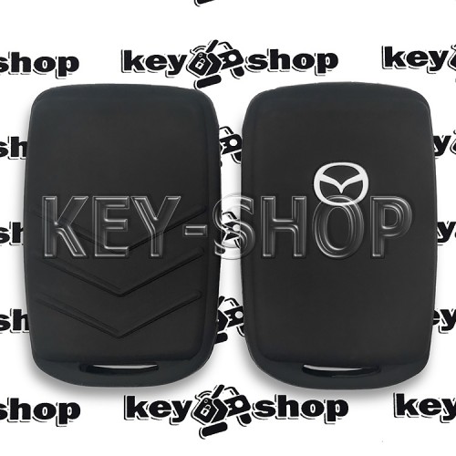 Чехол (силиконовый) для смарт карты Mazda (Мазда) (черный) 