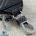Ключница карманная (кожаная, черная, с тиснением, на молнии, с карабином, с кольцом), логотип авто Mazda (Мазда)