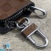 Ключница карманная (коричневая, кожаная, с тиснением, на молнии, с карабином, с кольцом), логотип авто Mazda (Мазда)