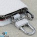Ключница карманная (белая, "змеиная кожа", на молнии, с карабином, с кольцом), логотип авто Mazda (Мазда)