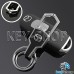 Металлический брелок для авто ключей  MAZDA (Мазда) с карабином и кожаной вставкой