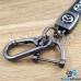 Брелок ключа MAZDA (Мазда) кожаный (черный) с карабином 