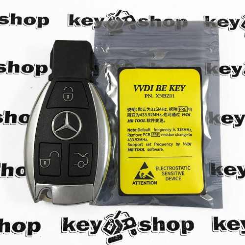Ключ для Mercedes (Мерседес), VVDI BE KEY, 3 кнопки, 433/315 MHz