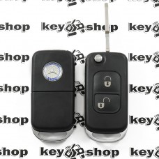 Корпус выкидного авто ключа MERCEDES C, S, SL, G-class (мерседес) 2 - кнопки, лезвие HU39 (Фиксация винтом)