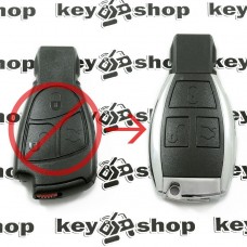 Корпус смарт ключа Mercedes (Мерседес) под переделку, 3 кнопки (с логотипом)