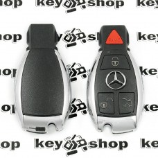     Корпус смарт ключа Mercedes-Benz (Мерседес) с креплением для батареи и лезвия - 3 кнопки + 1 кнопка (Panic)