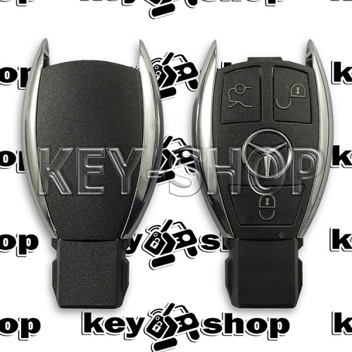 Корпус смарт ключа Mercedes-Benz W211, W221 (Мерседес) 3 кнопки, без отсека для батареек