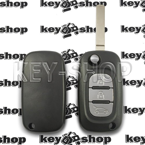 Выкидной ключ MERCEDES Citan (Мерседес Ситан) 3 кнопки, чип ID 46 (PCF 7961A), 433 MHz, лезвие VA2