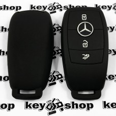   Чехол (черный, силиконовый) для смарт ключа Мерседес (Mercedes)  3 кнопки
