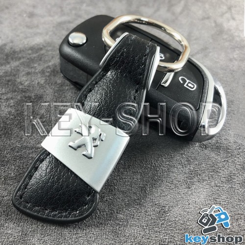   Кожаный брелок для авто ключей Пежо (Peugeot)