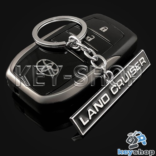    Металлический (черный) брелок для авто ключей Toyota Land Cruiser (Тойота Ленд Крузер)