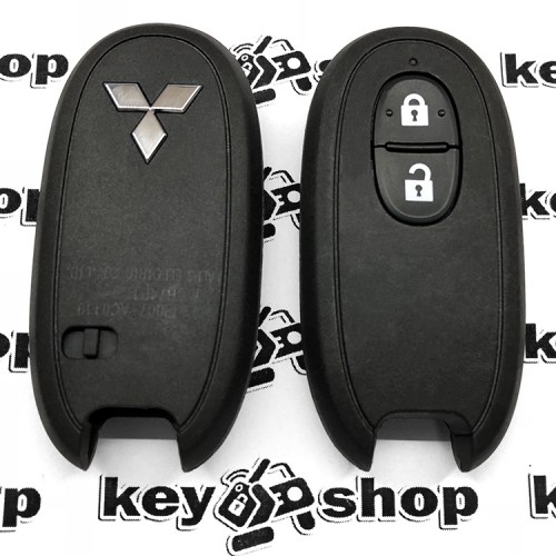 Оригинальный смарт ключ Mitsubishi (Митсубиси) 2 кнопки, чип ID47, 315MHz, без лезвия