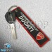 Брелок для мотоключей Ducati (Дукати) черный, с кольцом (текстиль)