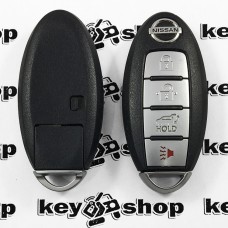 Оригинальный смарт ключ для Nissan Rogue (2014-2016гг), (Ниссан Рог) 3 + 1 кнопка, ID 4A, Hitag AES (PCF 7953M), S180144106, 433 Mhz