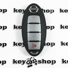 Оригинальный смарт ключ для Nissan Pathfinder (2014-2016гг) (Ниссан Патфайндер) 3 + 1 кнопки, ID 47, PCF 7952 (HITAG 3), S180144021, 433Mhz
